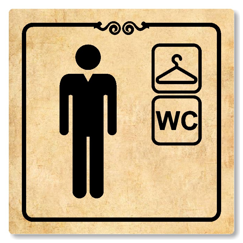 Šatna muži, wc, 100x100mm, pergamen, Texas